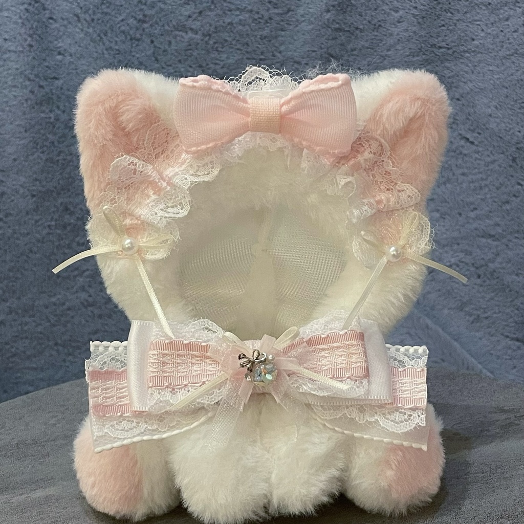 おすわりぬい服　ピンク猫　13cm