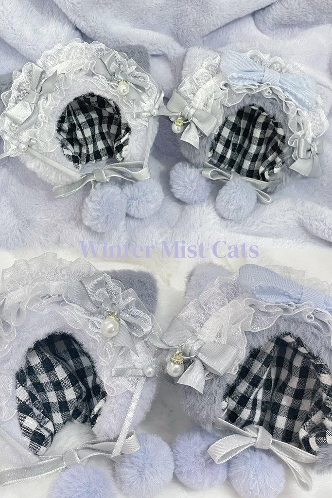 10cm🪻❄️ Winter Mist Cats 🪻🐈⬛ ぬい服 帽子 被り物