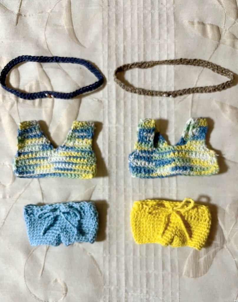 15cmぬい用 リバーシブルサマーベスト&パンツ ヘアバンドセット