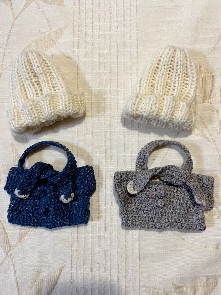 15cmぬい服 コート パンツセット ニット帽 マフラー リュック