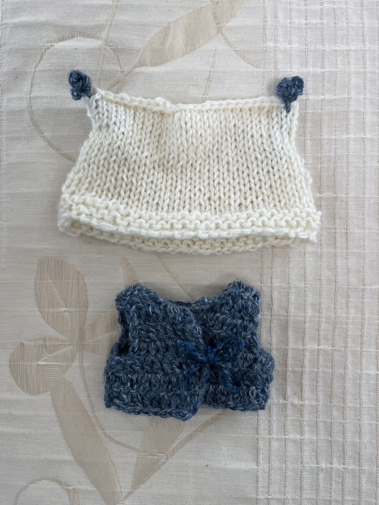 15cmぬい服 あったかガウン&ねこみみニット帽 おうちセット