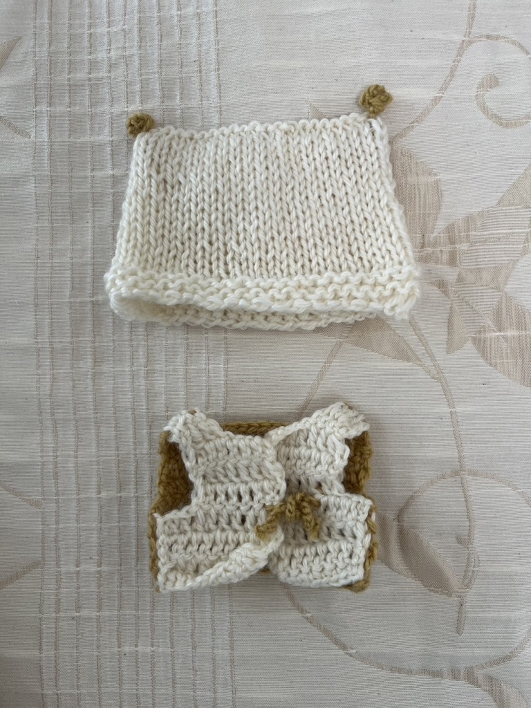 15cmぬい服 あったかガウン&ねこみみニット帽 おうちセット