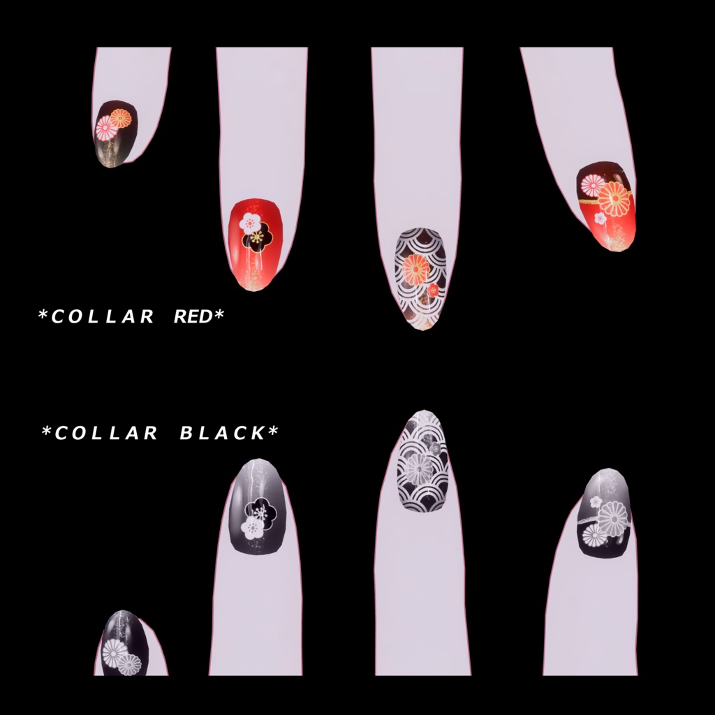 【MDollnail対応】New Year's Nails【無料VRネイルチップ】