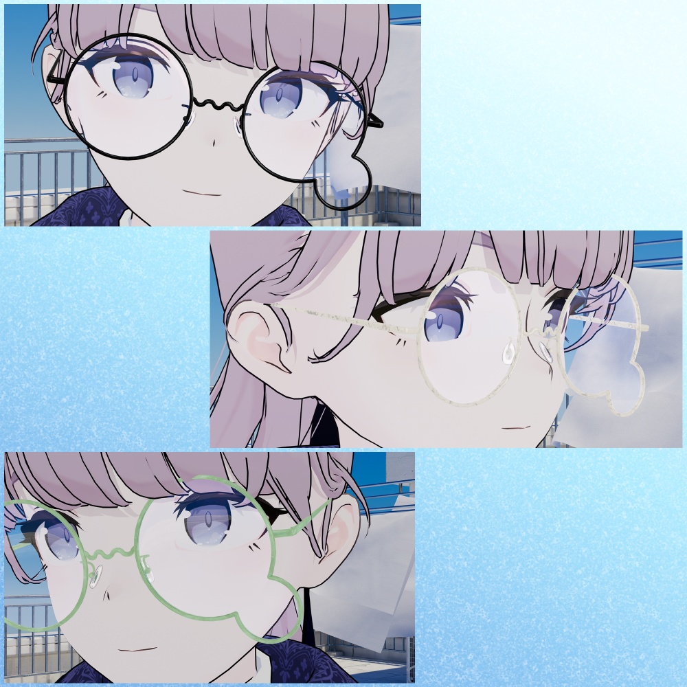 【3D衣装】涙メガネ / TearsGlasses【汎用 / Lapwing調整済み】