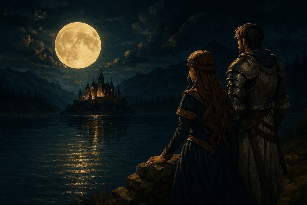 古城の月の下で