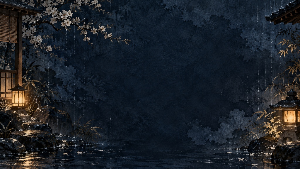 宵雨の庭｜配信コメント欄背景