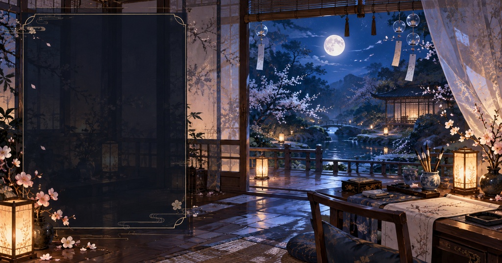 月影和紙｜わんコメ対応コメント欄背景
