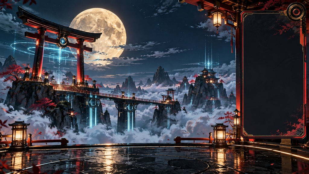 月輪鳥居リレーステーション｜配信背景3枚セット