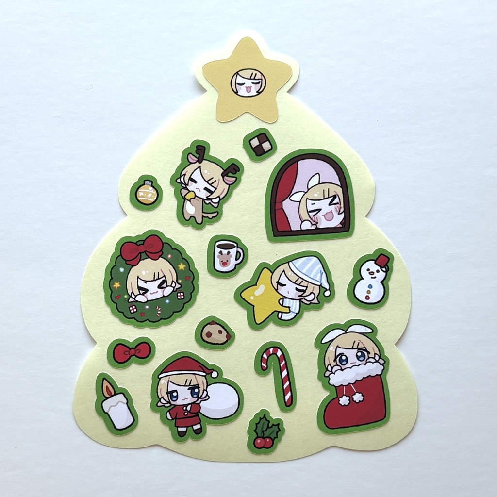 クリスマス ハーフステッカー リン