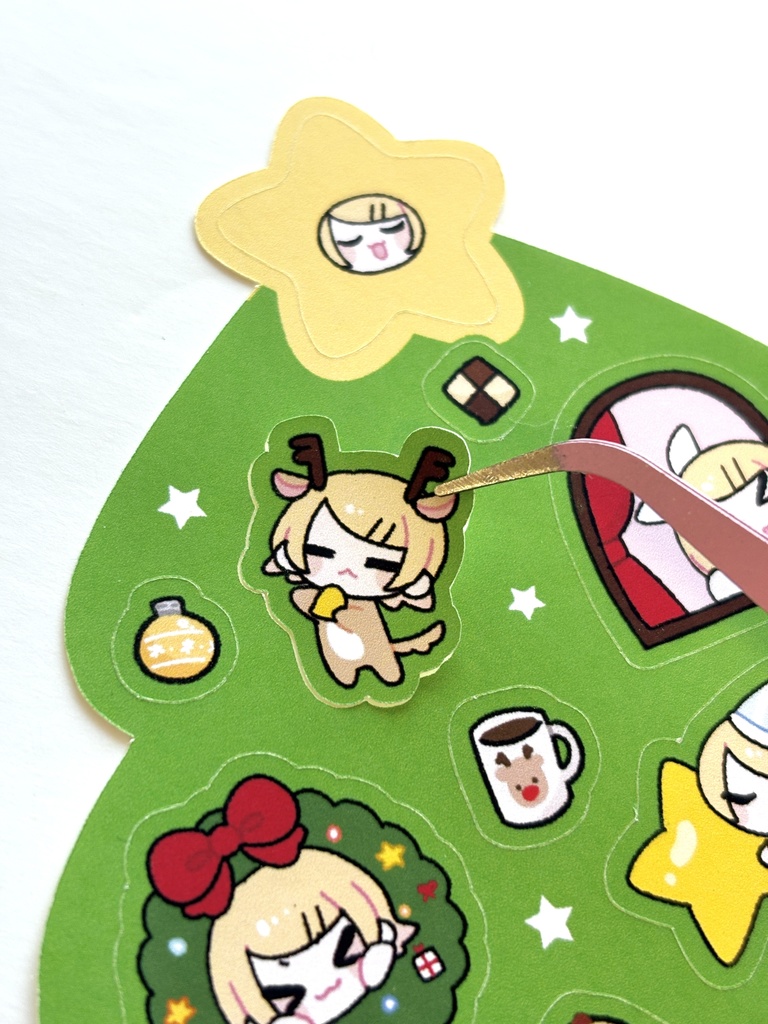 クリスマス ハーフステッカー リン