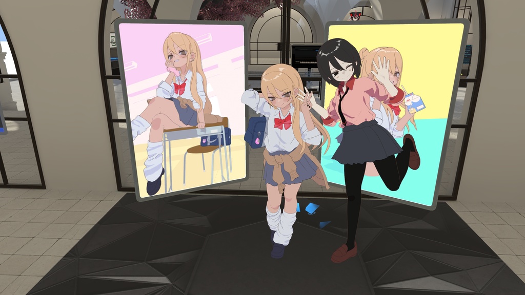 「凪夜 瑠璃」用テクスチャ 物語を感じる謎のダークJK 何かいいことあったらダーク~♡「扇」