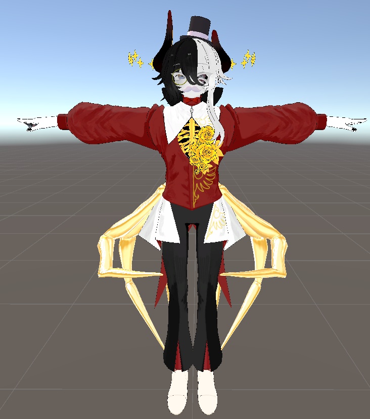 人外お兄さん「ラ・フルーロ」用テクスチャ「金持ち紳士」(蜘蛛の足用金ぴかMaterials同梱)