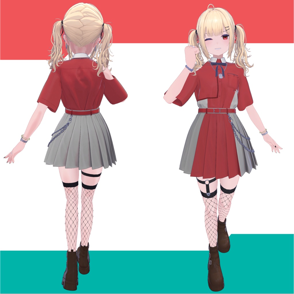 「リベラーRibera」用テクスチャ 裏で治安維持する謎のJK たまにケツをけりあう 「ちゅさと♡」