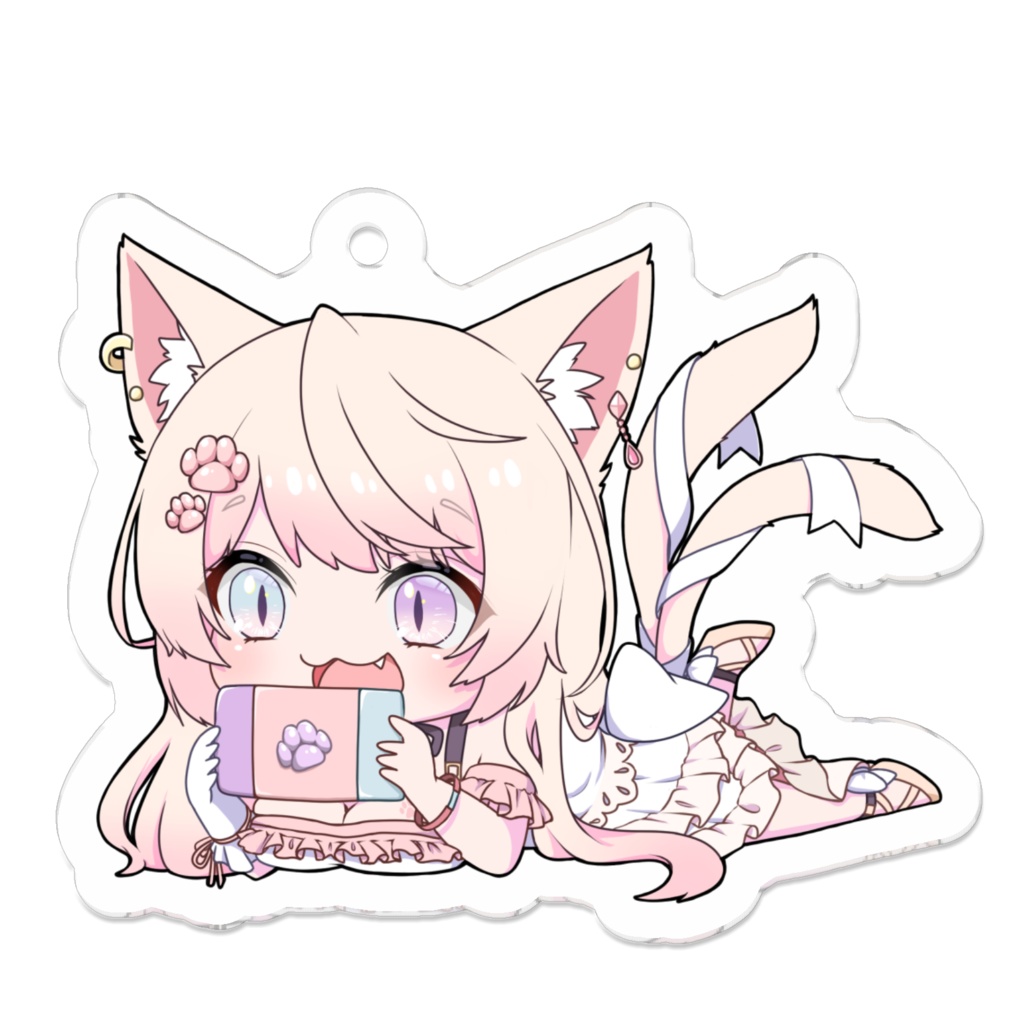 【妖芽音りる】寝転んでゲームアクリルキーホルダー