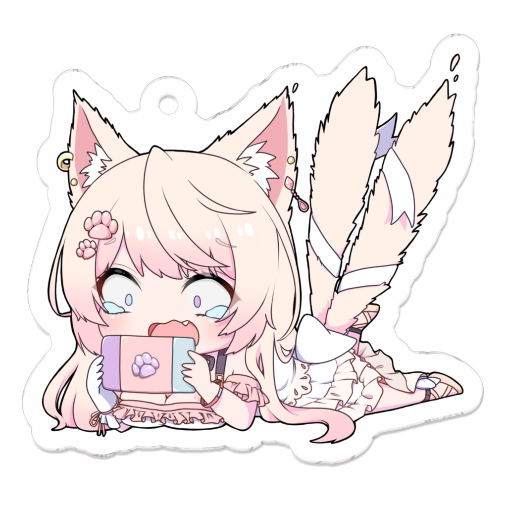 【妖芽音りる】寝転んでゲームアクリルキーホルダー2