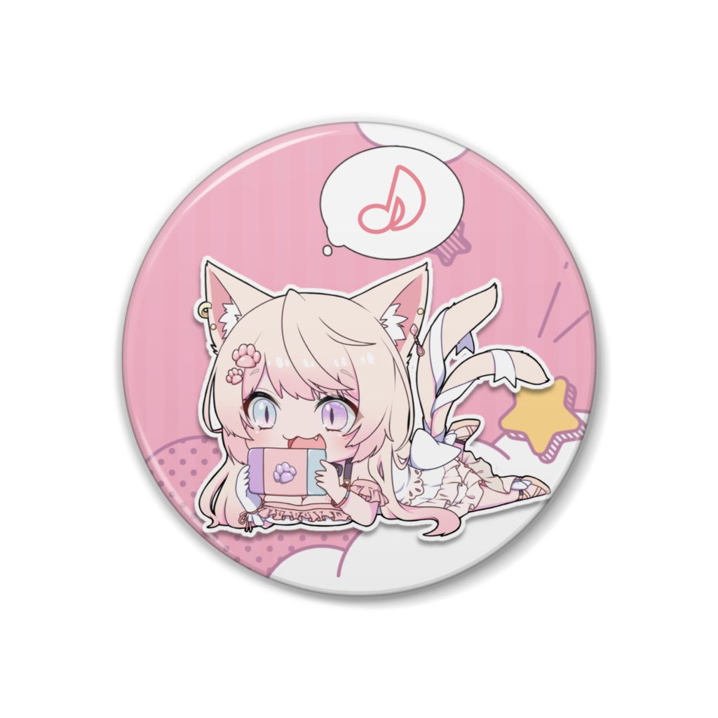 【妖芽音りる】缶バッチ（寝転んでゲーム）