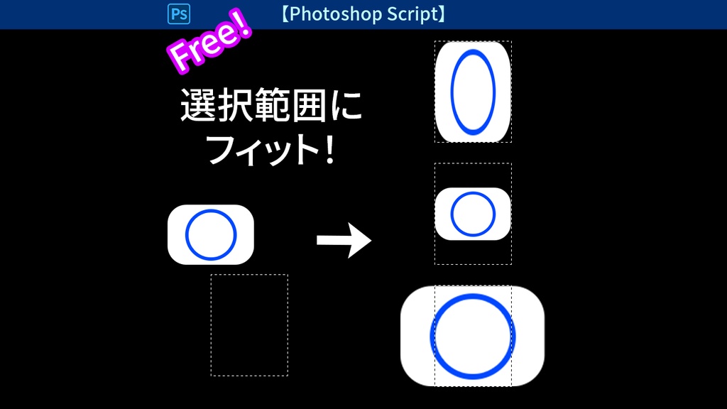 【PS script】選択範囲にフィット( Fit to selection)
