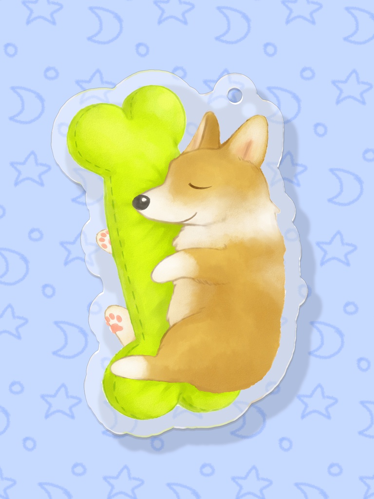 おやすみわんこ(コーギー)・アクキー