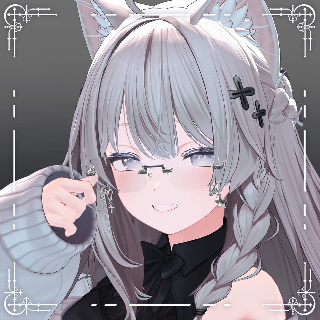 アクセサリー付きリムレス眼鏡☆4アバターMA設定済み☆