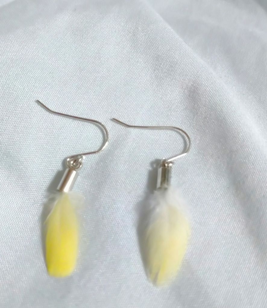鳥の羽根のピアス