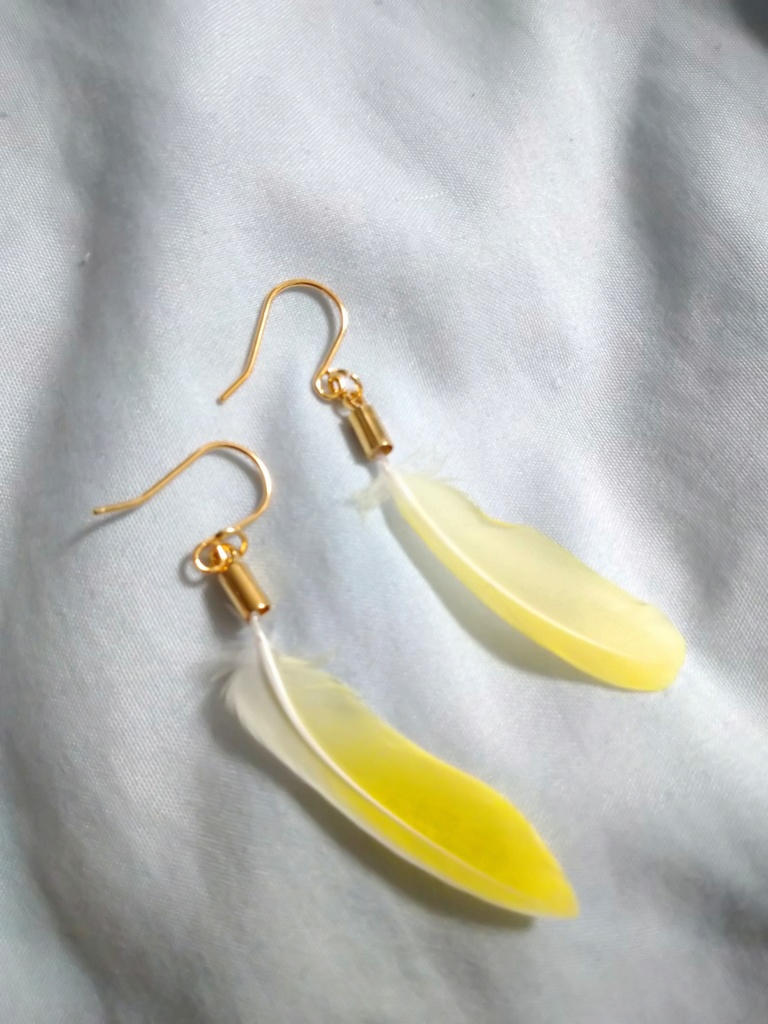 鳥の羽根のピアス(中サイズ)
