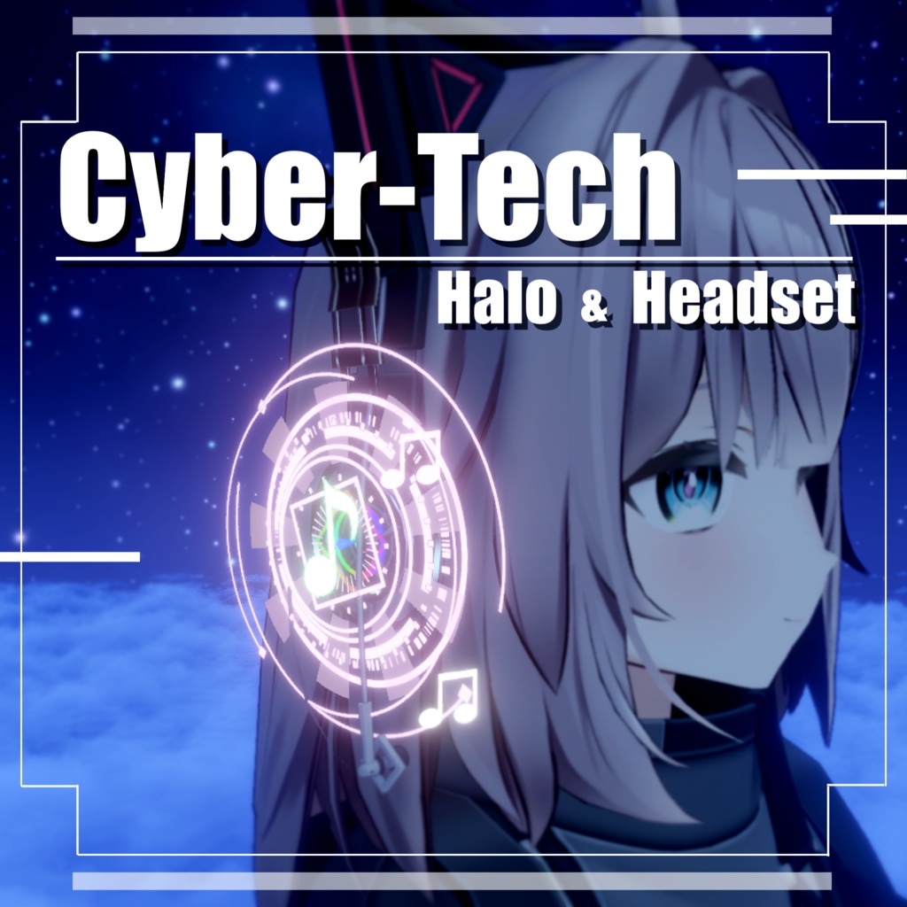 【VRChat想定】Cyber-Tech Halo & Headset