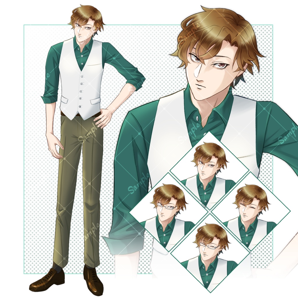 【無償有】痩身の男性【立ち絵素材】