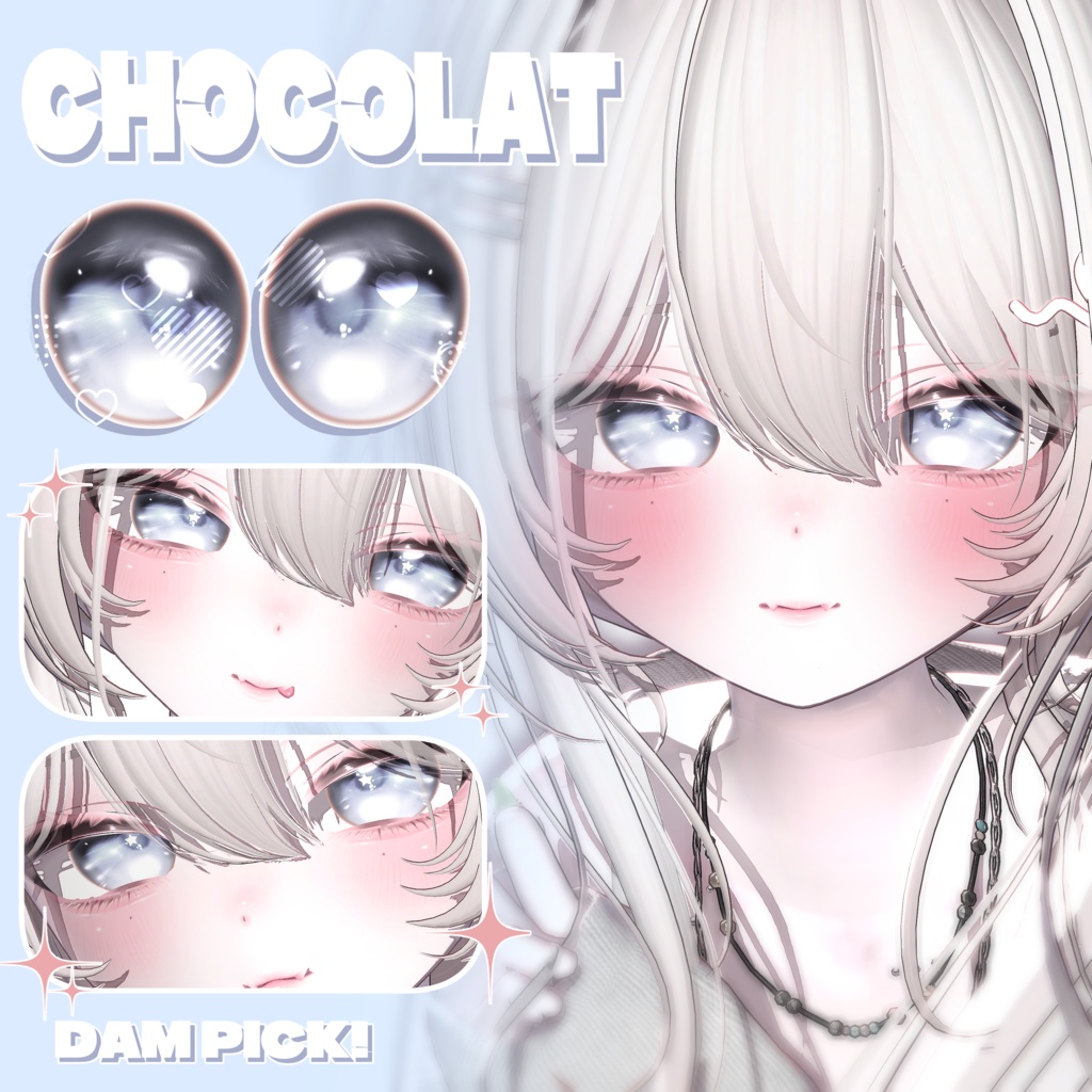 ✦【 10 アバター対応 】Crystal Glassy Drop Eyes Texture ✦