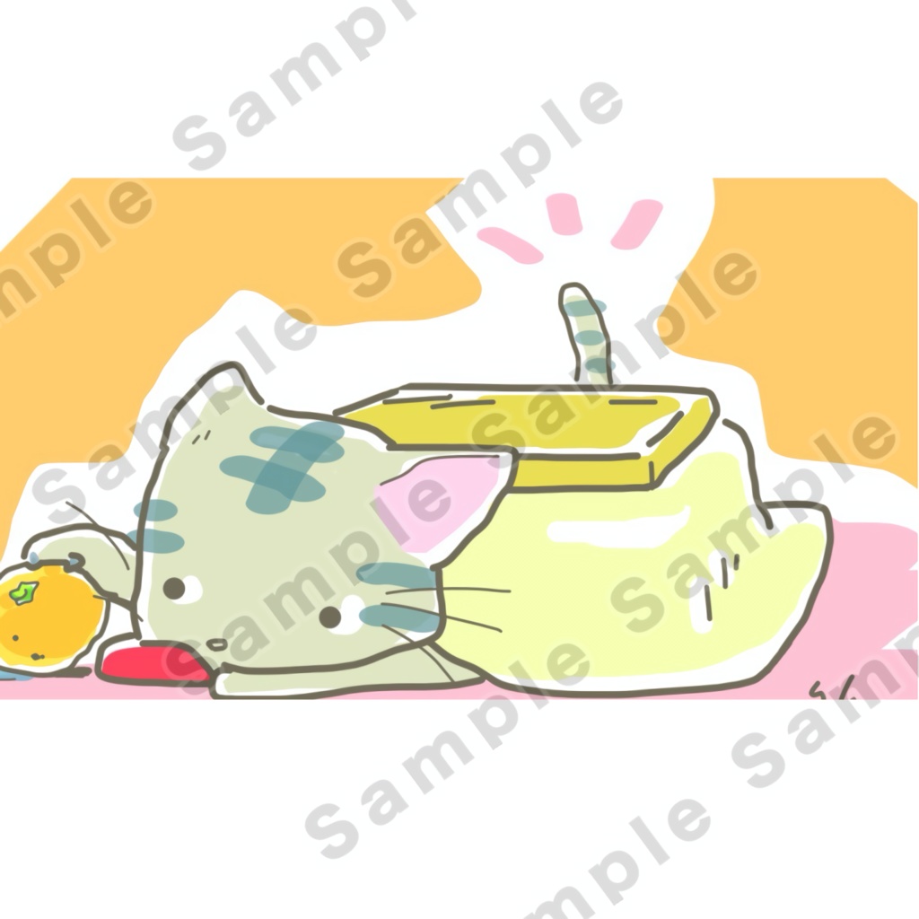 【イラストカット】こたつみかん（AI未使用）PNG