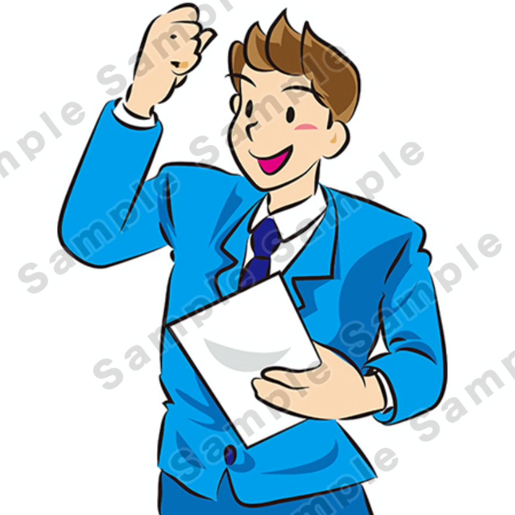 【イラストカット】サラリーマン（AI未使用）PNG