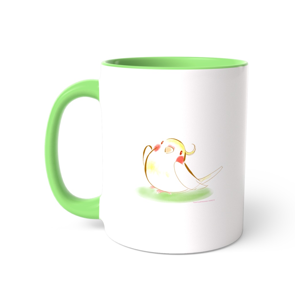 ふりむきオカメインコツートンカラーマグ