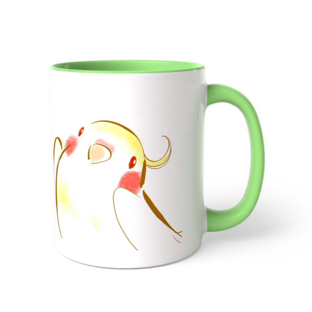 ふりむきオカメインコツートンカラーマグ
