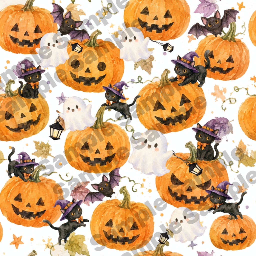 Enjoyハロウィン　デザインペーパー（PNG）