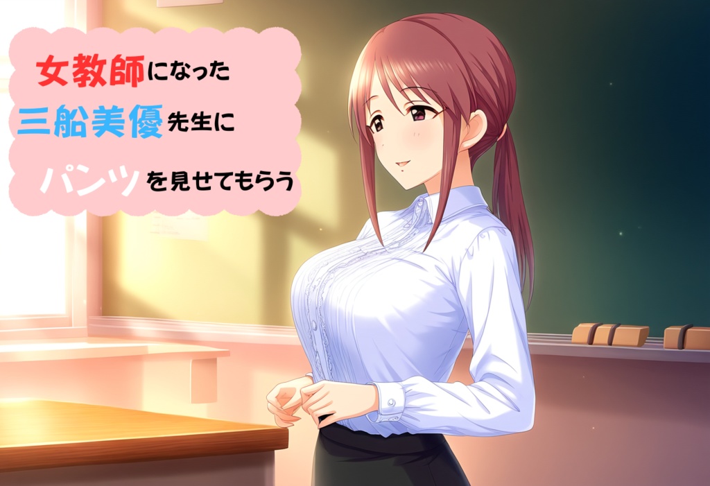 女教師になった三船◯優先生にパンツを見せてもらう