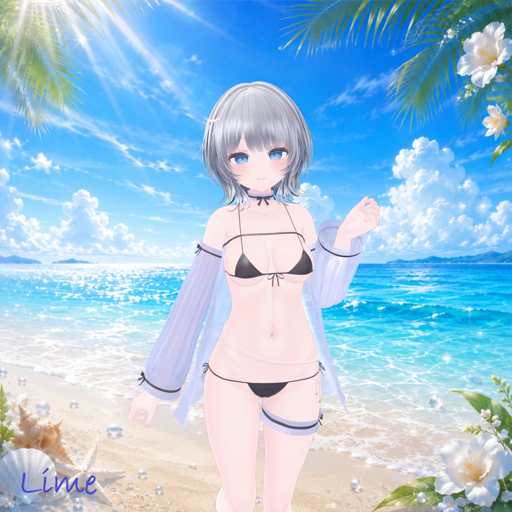 【VRChat向け3Dモデル】🏖️~Summer Veil~☀️【14アバター対応】