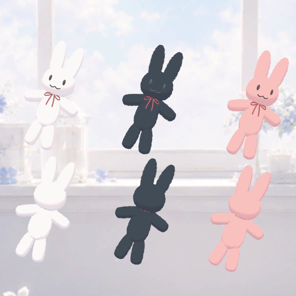 【VRChat / 3Dモデル】🐰🎀ふわふわうさぎぬい✨🐇