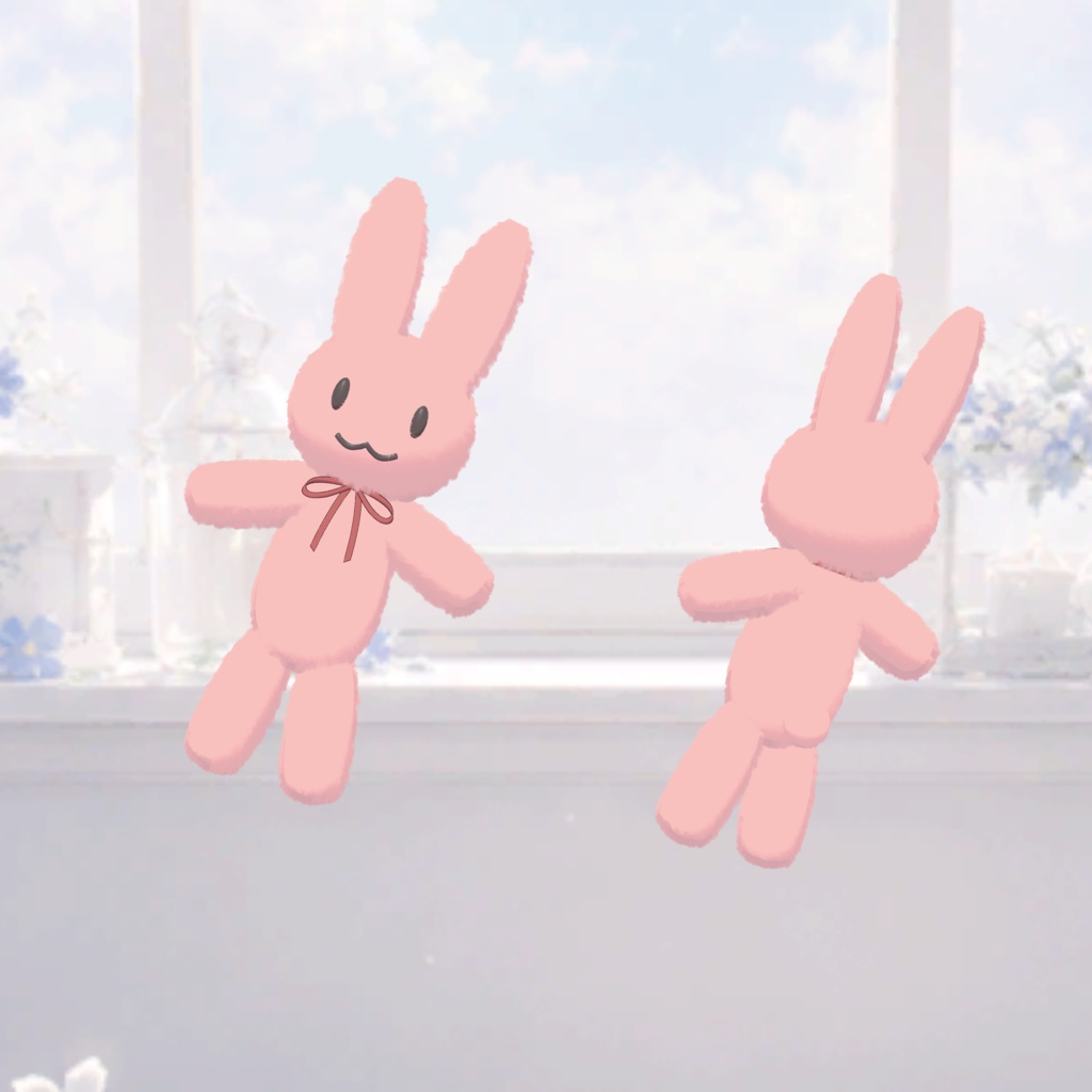 【VRChat / 3Dモデル】🐰🎀ふわふわうさぎぬい✨🐇