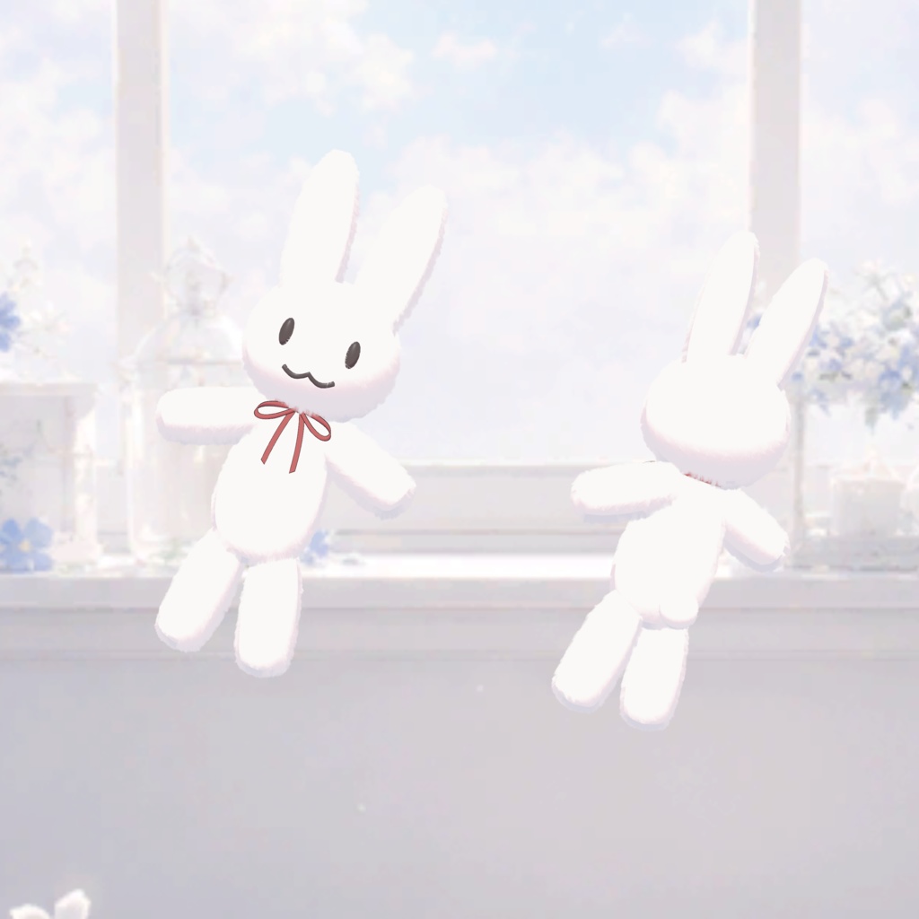 【VRChat / 3Dモデル】🐰🎀ふわふわうさぎぬい✨🐇