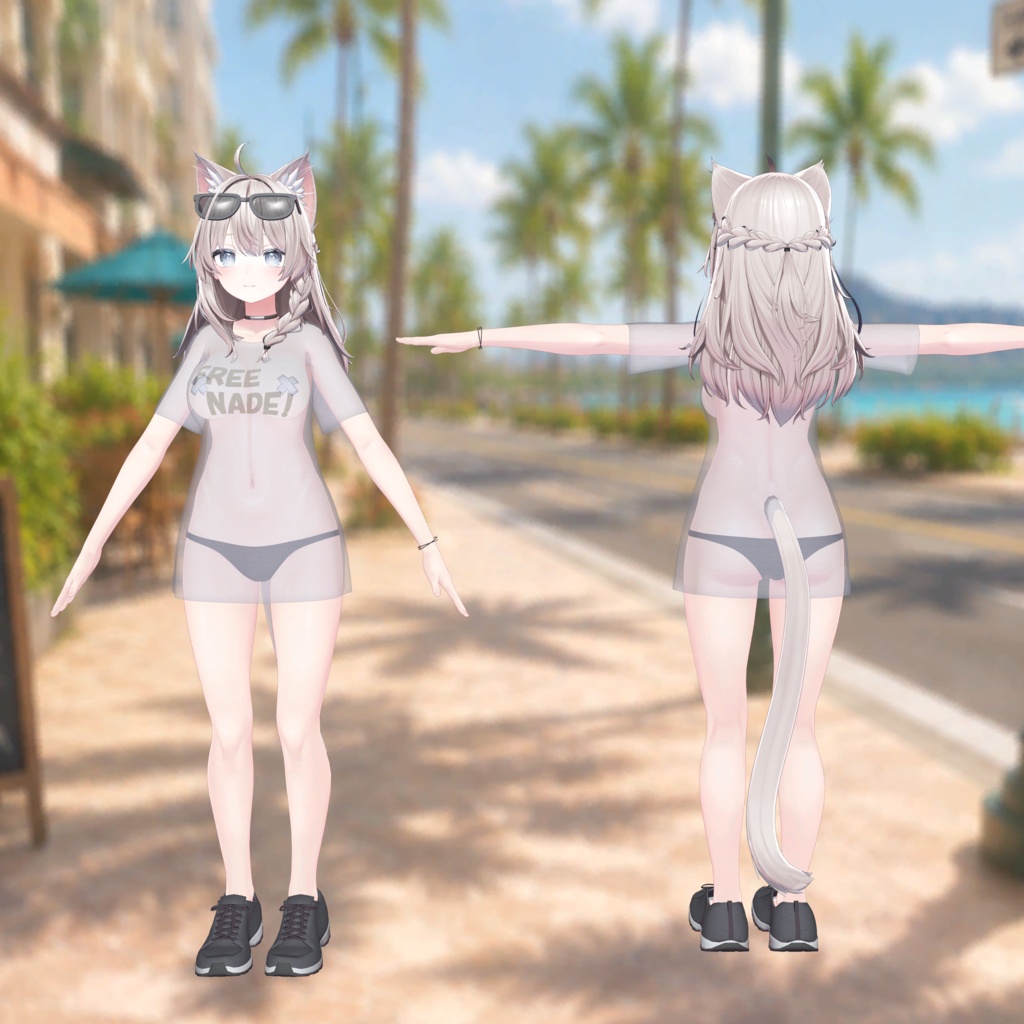 ✨セール中✨【VRChat向け3Dモデル】💕~FREE NADE !~👋【14アバター対応フルセット】