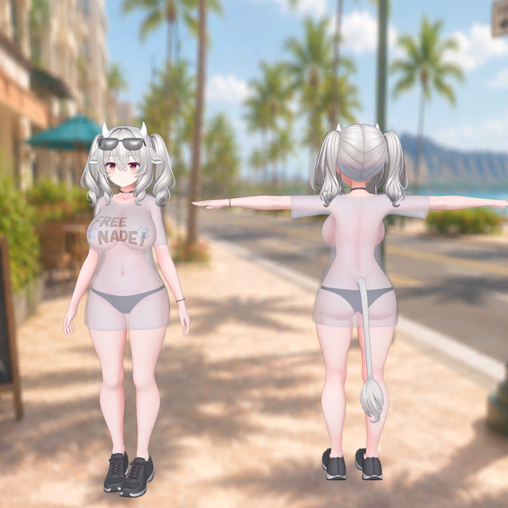 ✨セール中✨【VRChat向け3Dモデル】💕~FREE NADE !~👋【14アバター対応フルセット】