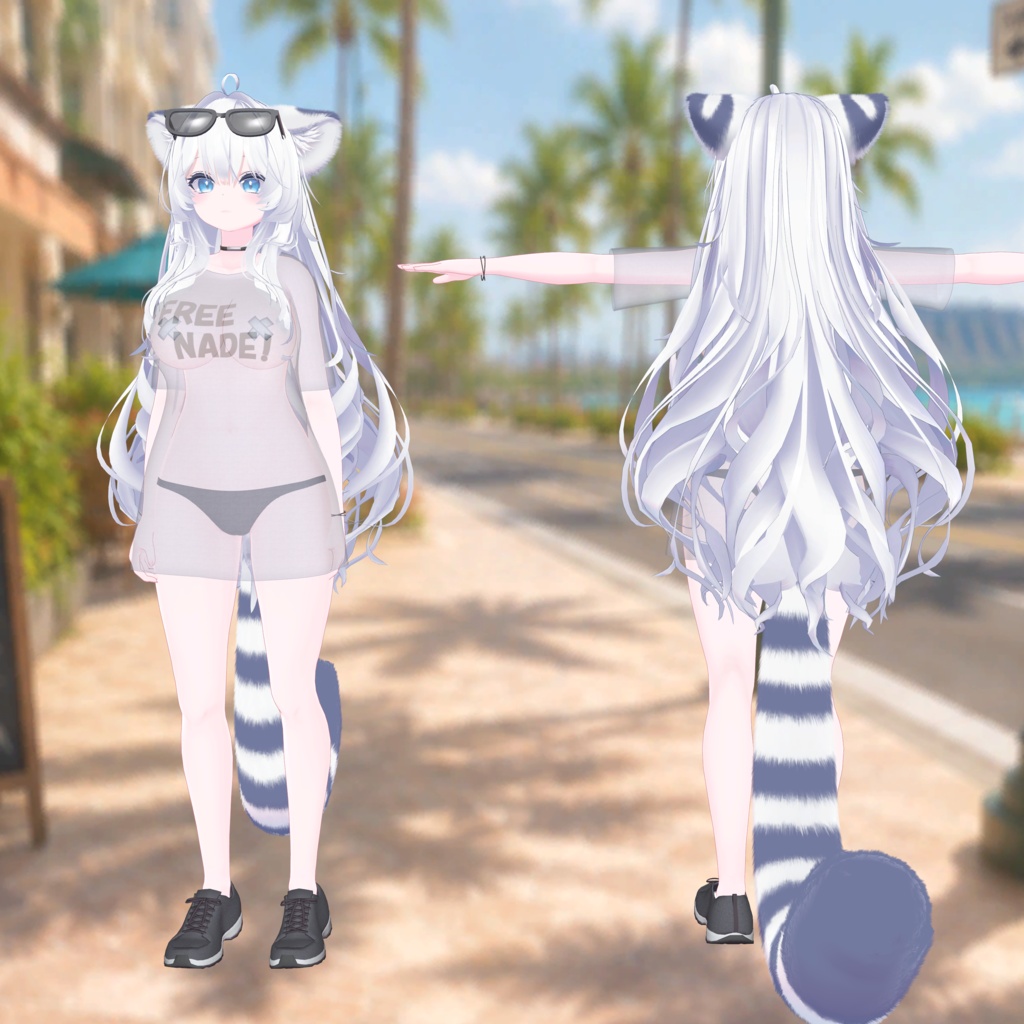 ✨セール中✨【VRChat向け3Dモデル】💕~FREE NADE !~👋【14アバター対応フルセット】