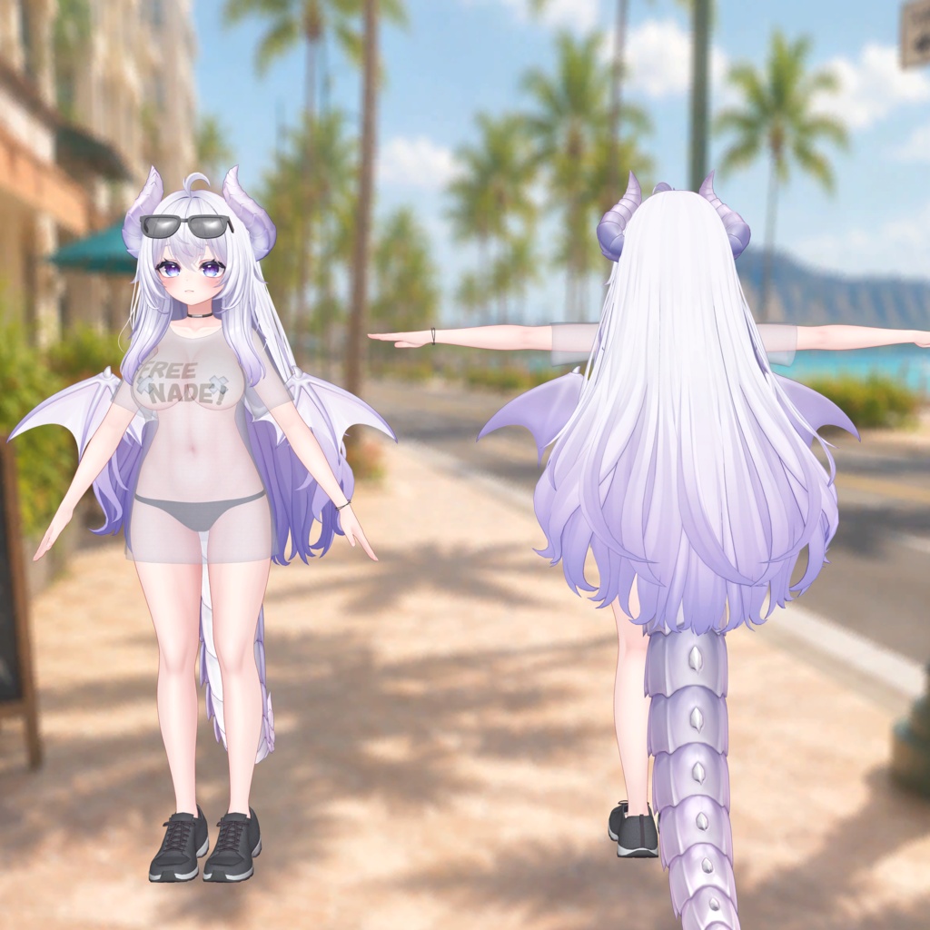 ✨セール中✨【VRChat向け3Dモデル】💕~FREE NADE !~👋【14アバター対応フルセット】