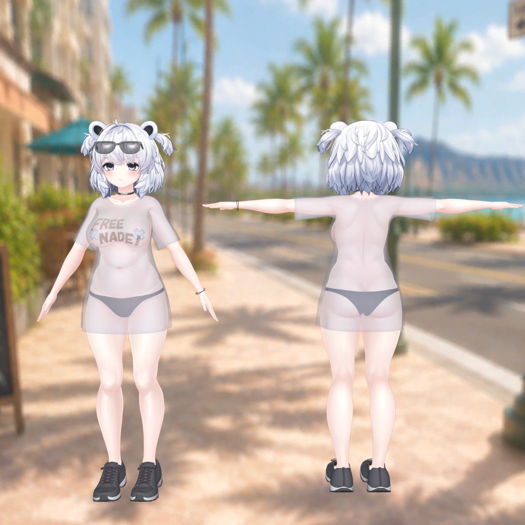 ✨セール中✨【VRChat向け3Dモデル】💕~FREE NADE !~👋【14アバター対応フルセット】