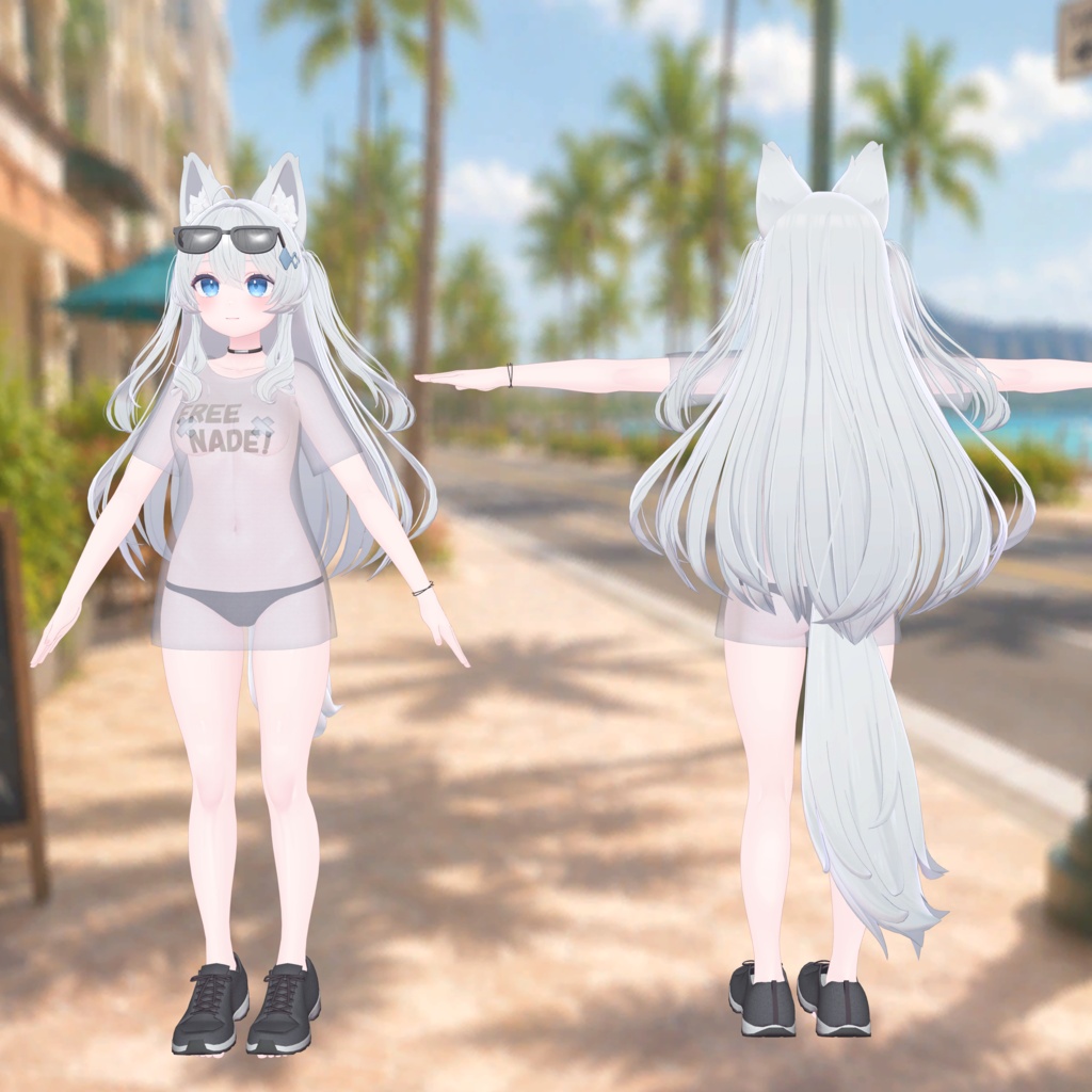 ✨セール中✨【VRChat向け3Dモデル】💕~FREE NADE !~👋【14アバター対応フルセット】