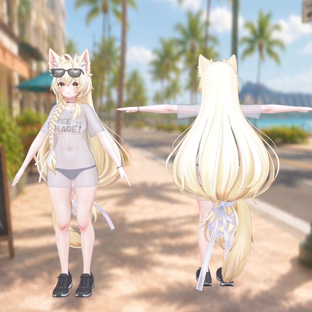 ✨セール中✨【VRChat向け3Dモデル】💕~FREE NADE !~👋【14アバター対応フルセット】