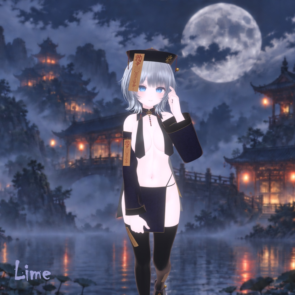 【13アバター対応】~ キョンシーガール / Jiangshi Girl ~【VRChat向け3Dモデル】