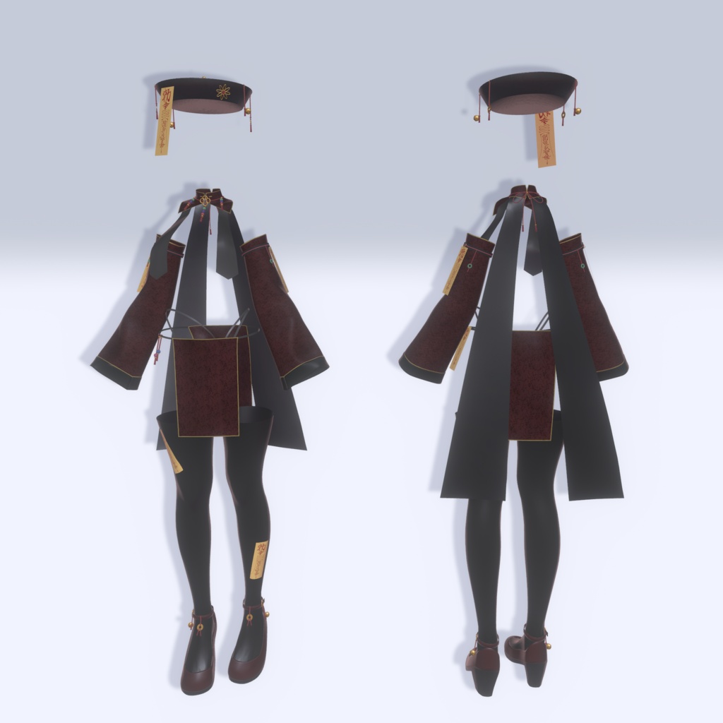 【13アバター対応】~ キョンシーガール / Jiangshi Girl ~【VRChat向け3Dモデル】