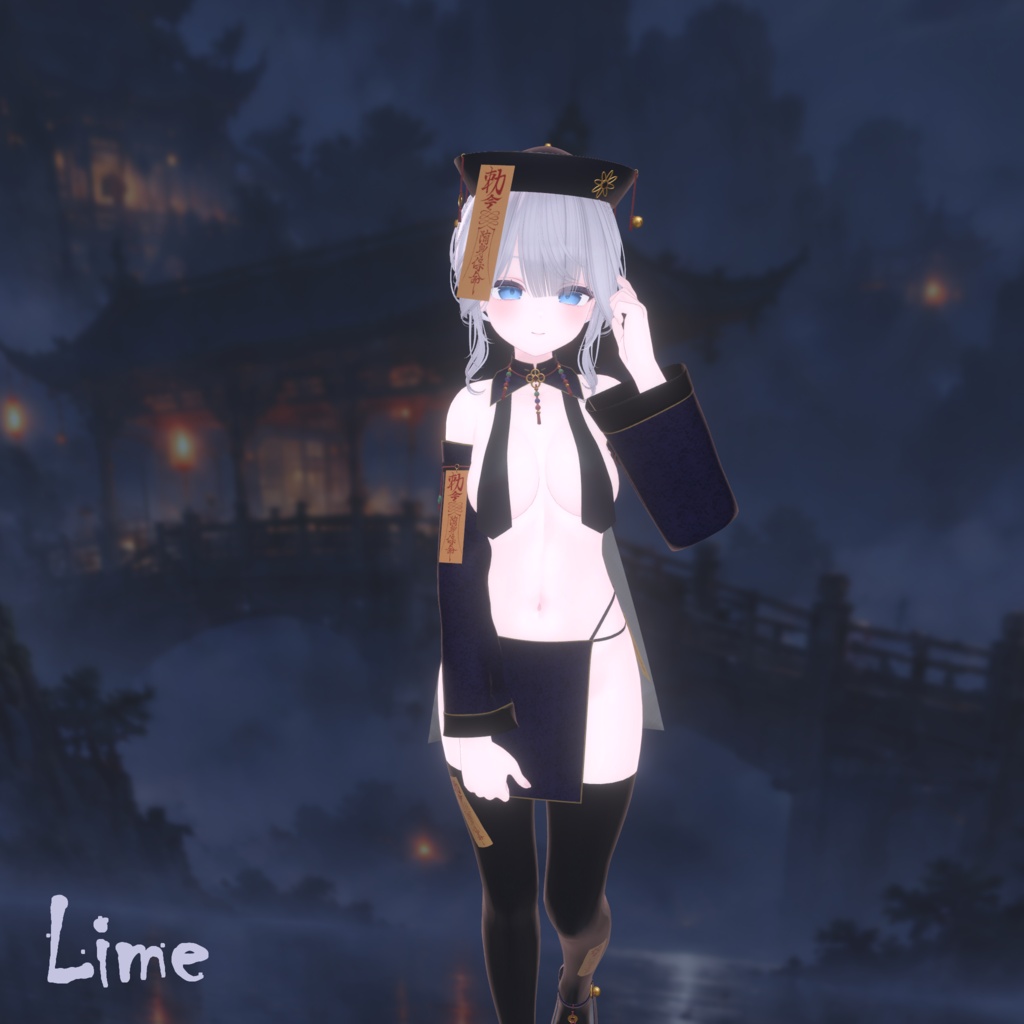 【13アバター対応】~ キョンシーガール / Jiangshi Girl ~【VRChat向け3Dモデル】