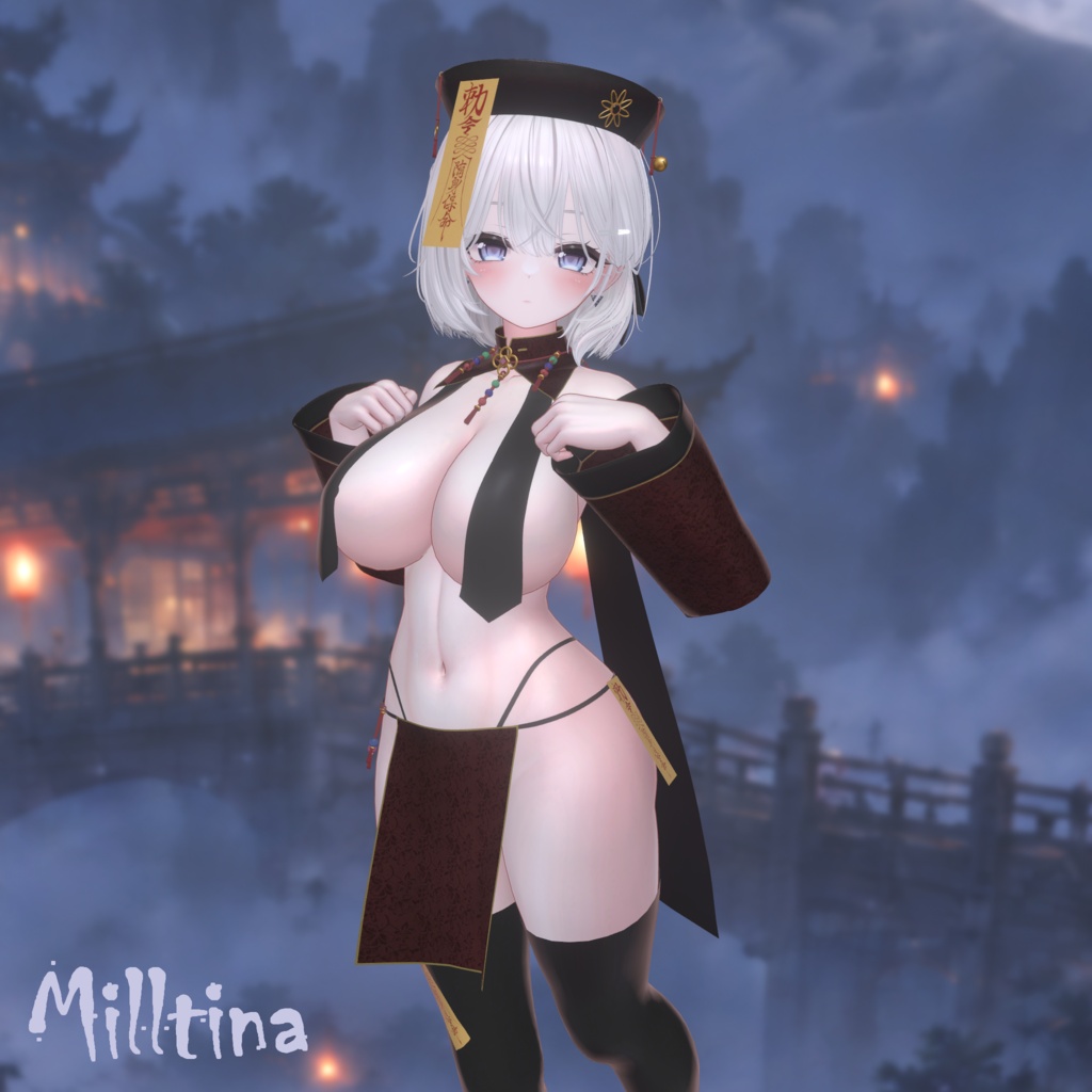 【13アバター対応】~ キョンシーガール / Jiangshi Girl ~【VRChat向け3Dモデル】