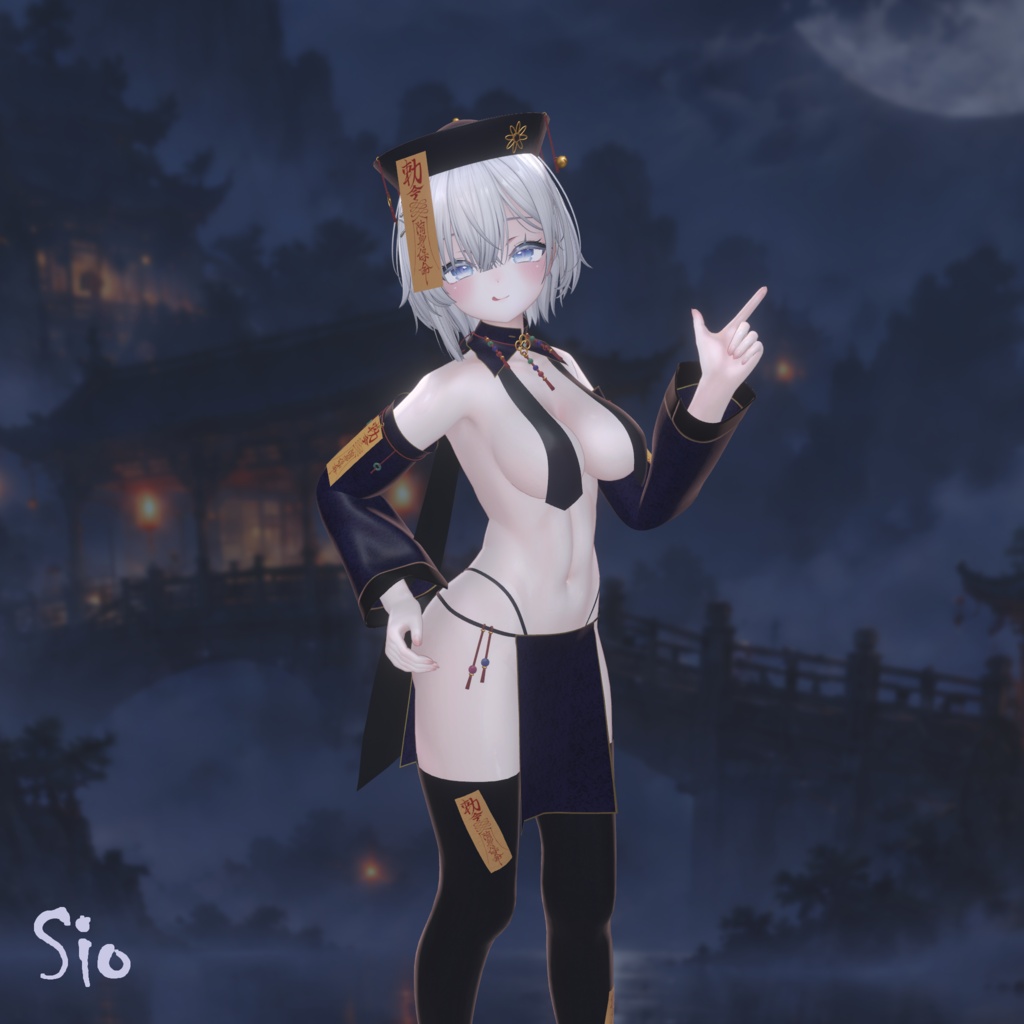 【13アバター対応】~ キョンシーガール / Jiangshi Girl ~【VRChat向け3Dモデル】